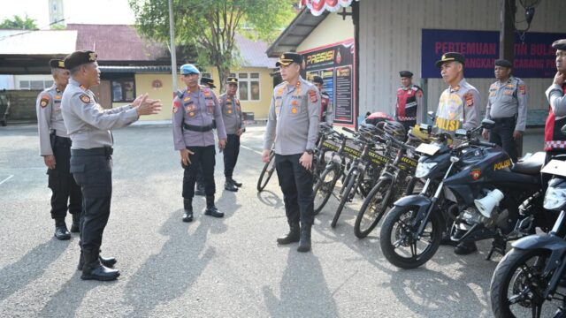 Kapolres Pidie Lakukan Pengecekan Atmasus dan Alsus Inventaris Satsamapta