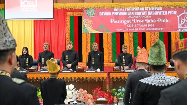 Kapolres Pidie Hadiri Rapat Paripurna Istimewa DPRK Pidie dalam Rangka Memperingati Uroe Lahe Pidie ke-515 Tahun 2026