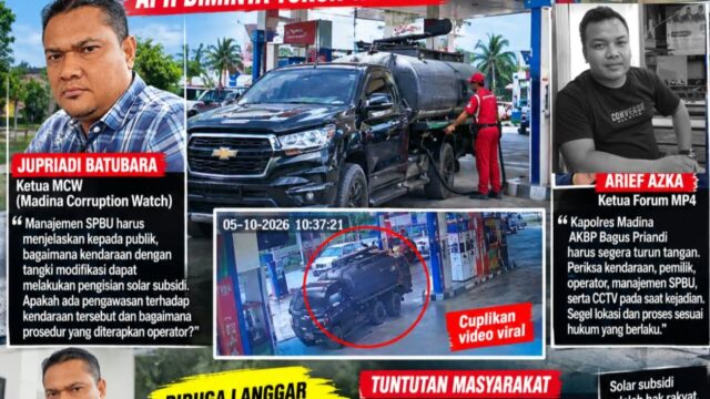 Pemilik SPBU Simangambat Siabu Didesak Angkat Bicara Terkait Mafia Solar Subsidi. APH Didesak Turun Tangan